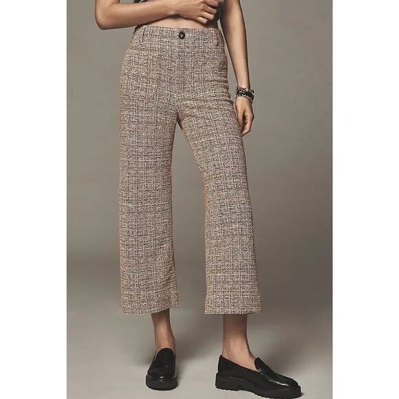 NWT Maeve The Colette Cropped Wide-Leg Pants Tweed Edition Sz 30P Pink #8E506 - Picture 3 of 12